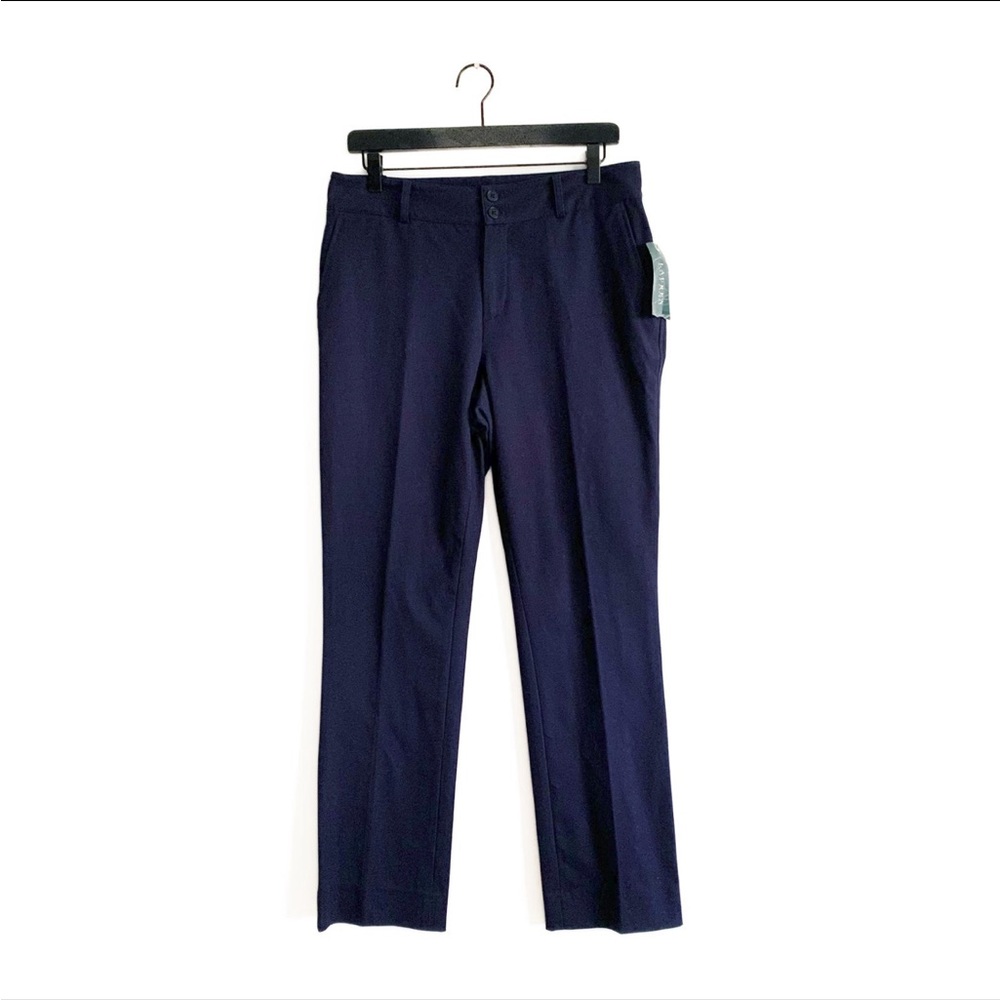 NWT Vintage Lauren Ralph Lauren Stretch Cotton Blend Trouser Pants Navy